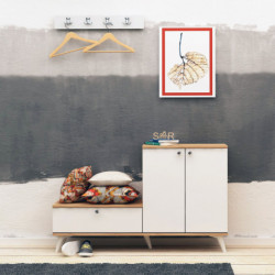 Recibidor Evva Roble Blanco Practica Hogar