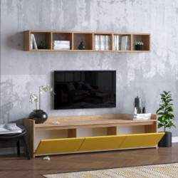 Mueble TV AVAN Roble Amarillo Practica Hogar