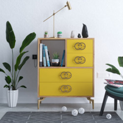 Cómoda ELİN Oro Roble Practica Hogar