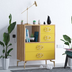 Cómoda ELİN Oro Roble Practica Hogar