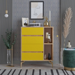 Cómoda YUMİ Roble Amarillo Practica Hogar