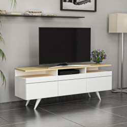 Mueble TV Berlin 150 Roble Blanco Practica Hogar