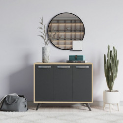 Gabinete multiusos Piffa Roble Antracita Practica Hogar