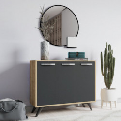 Gabinete multiusos Piffa Roble Antracita Practica Hogar