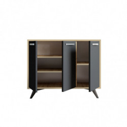 Gabinete multiusos Piffa Roble Antracita Practica Hogar