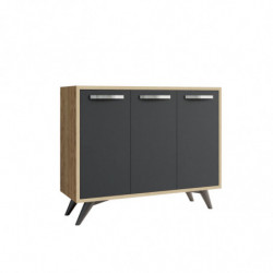 Gabinete multiusos Piffa Roble Antracita Practica Hogar