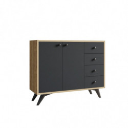 Gabinete multiusos Waga Roble Antracita Practica Hogar