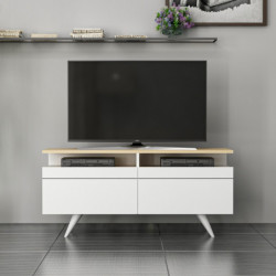 Mueble TV Berlin 120 Roble Blanco Practica Hogar