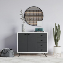 Gabinete multiusos Waga Blanco Antracita Practica Hogar