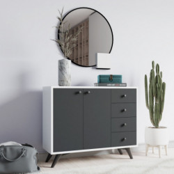 Gabinete multiusos Waga Blanco Antracita Practica Hogar