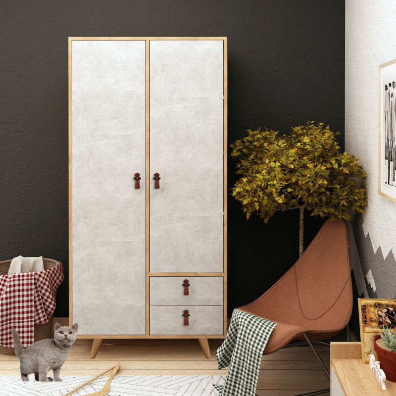 Armario Suwon Roble Gris Practica Hogar Armario Suwon Roble Gris Practica Hogar