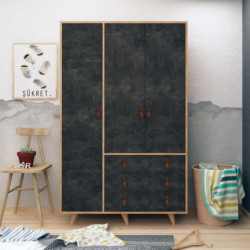 Armario Chunky Roble Gris oscuro Practica Hogar
