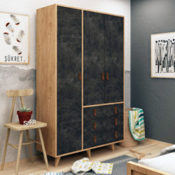Armario Chunky Roble Gris oscuro Practica Hogar