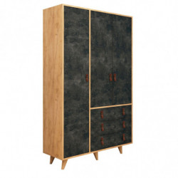 Armario Chunky Roble Gris oscuro Practica Hogar