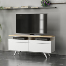 Mueble TV Berlin 120 Roble Blanco Practica Hogar