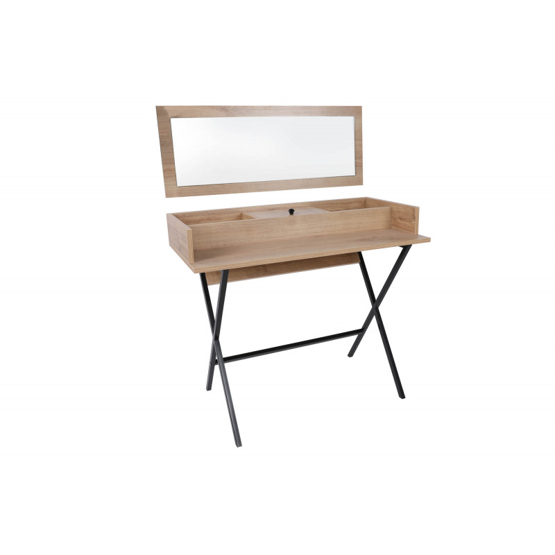 Mesa de maquillaje con espejo Zurich Nogal Negro Practica Hogar Mesa de maquillaje con espejo Zurich Nogal Negro Practica Hogar