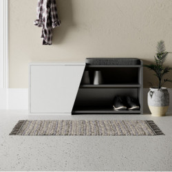 Zapatero Fiona Bench Antracita Blanco Practica Hogar