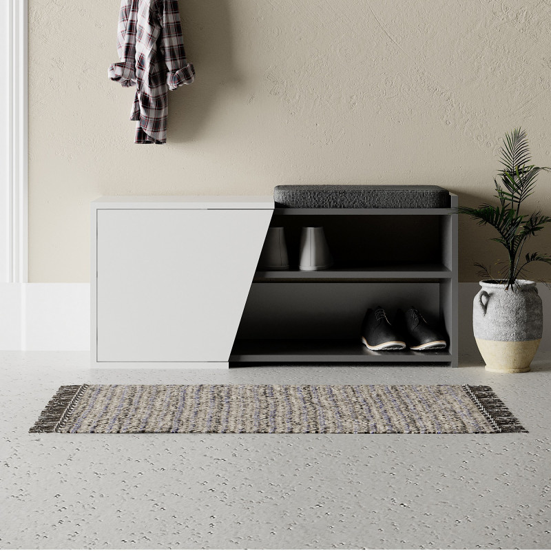 Zapatero Fiona Bench Antracita Blanco Practica Hogar Zapatero Fiona Bench Antracita Blanco Practica Hogar