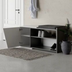 Zapatero Fiona Bench Antracita Blanco Practica Hogar