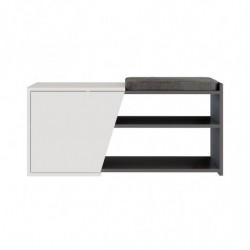 Zapatero Fiona Bench Antracita Blanco Practica Hogar