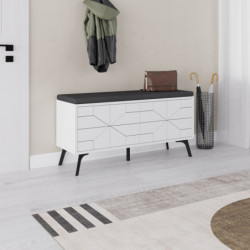 Zapatero Dune Bench Blanco Practica Hogar