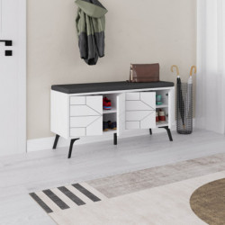 Zapatero Dune Bench Blanco Practica Hogar