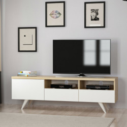 Mueble TV Brüksel Roble Blanco Practica Hogar