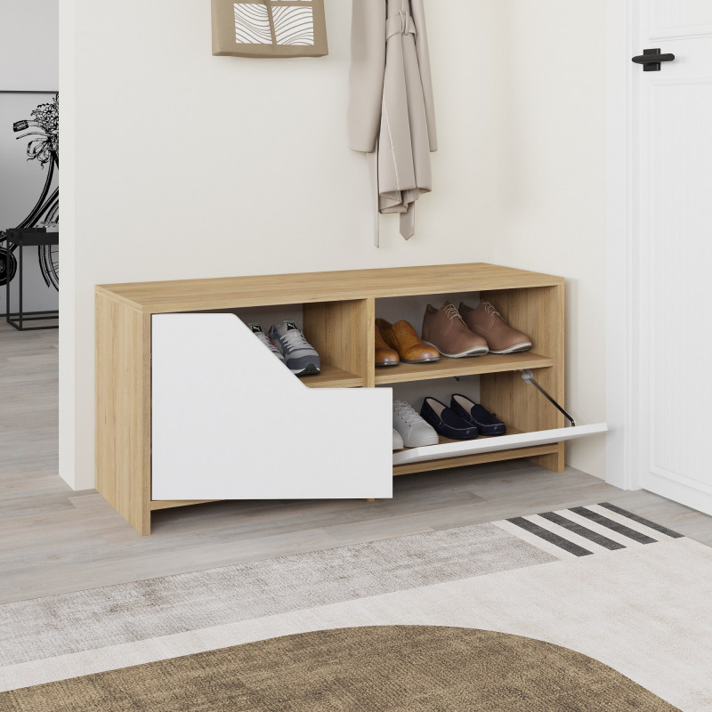 Zapatero Nexus Roble Blanco Practica Hogar Zapatero Nexus Roble Blanco Practica Hogar