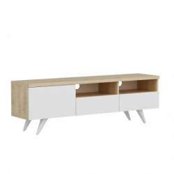 Mueble TV Brüksel Roble Blanco Practica Hogar