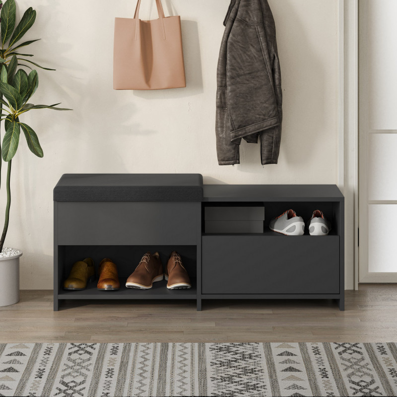 Zapatero Filux Bench Antracita Practica Hogar Zapatero Filux Bench Antracita Practica Hogar