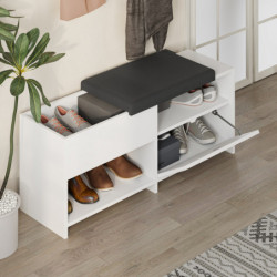 Zapatero Filux Bench Blanco Practica Hogar