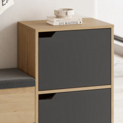 Zapatero Haven Shoe Bench Antracita Roble Practica Hogar