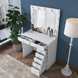 Mesa de maquillaje BJ115 2781 Blanco Practica Hogar