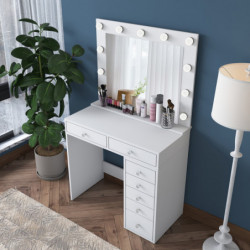 Mesa de maquillaje BJ115 2781 Blanco Practica Hogar