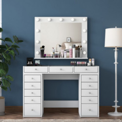 Mesa de maquillaje BJ118 2789 Blanco Practica Hogar
