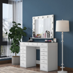 Mesa de maquillaje BJ118 2789 Blanco Practica Hogar