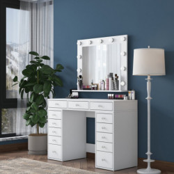 Mesa de maquillaje BJ119 2895 Blanco Practica Hogar