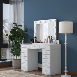 Mesa de maquillaje BJ119 2895 Blanco Practica Hogar