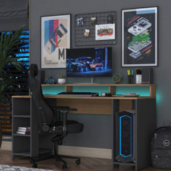 Escritorio de estudio HA122 3000 Nogal Antracita Practica Hogar
