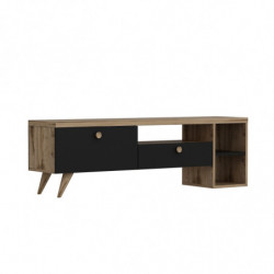 Mueble TV Parion Negro Roble Practica Hogar