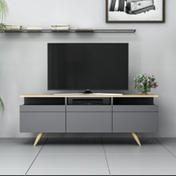 Mueble TV Berlin 150 Antracita Roble Practica Hogar