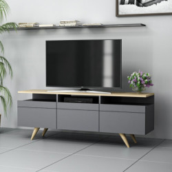 Mueble TV Berlin 150 Antracita Roble Practica Hogar