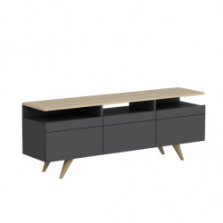 Mueble TV Berlin 150 Antracita Roble Practica Hogar