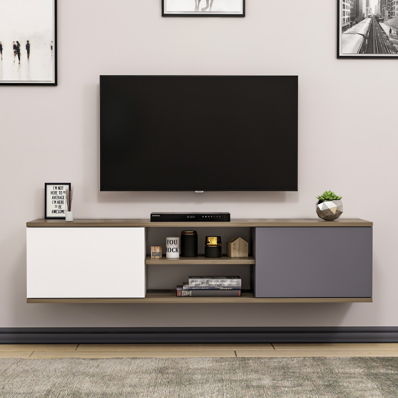 Mueble TV Ayze Antracita Nogal Blanco Practica Hogar Mueble TV Ayze Antracita Nogal Blanco Practica Hogar
