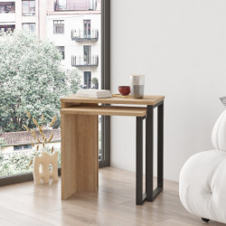 Mesa Nido (2 Piezas) On7-S Nogal Practica Hogar