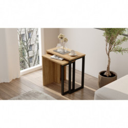 Mesa Nido (2 Piezas) On7-Su Nogal Roble Practica Hogar