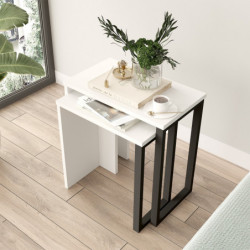 Mesa Nido (2 Piezas) On7-W Blanco Practica Hogar