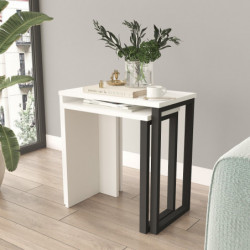 Mesa Nido (2 Piezas) On7-W Blanco Practica Hogar