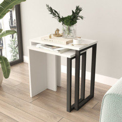 Mesa Nido (2 Piezas) On7-W Blanco Practica Hogar