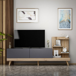 Mueble TV Dizayn Antracita Nogal Practica Hogar